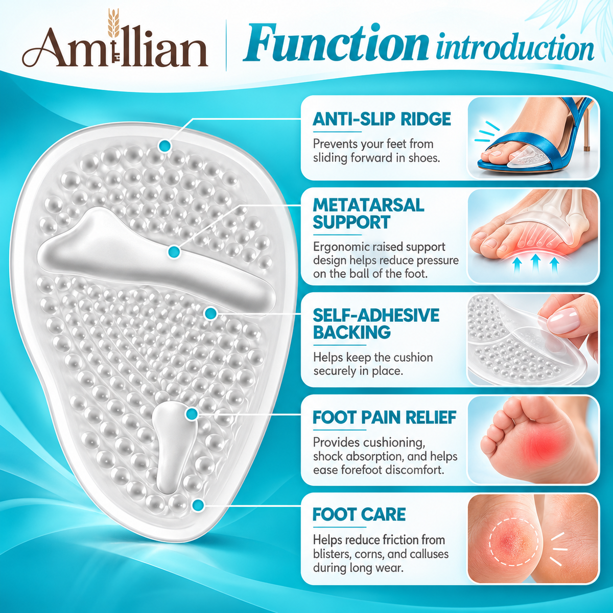 Amillian™ Ball of Foot Cushions