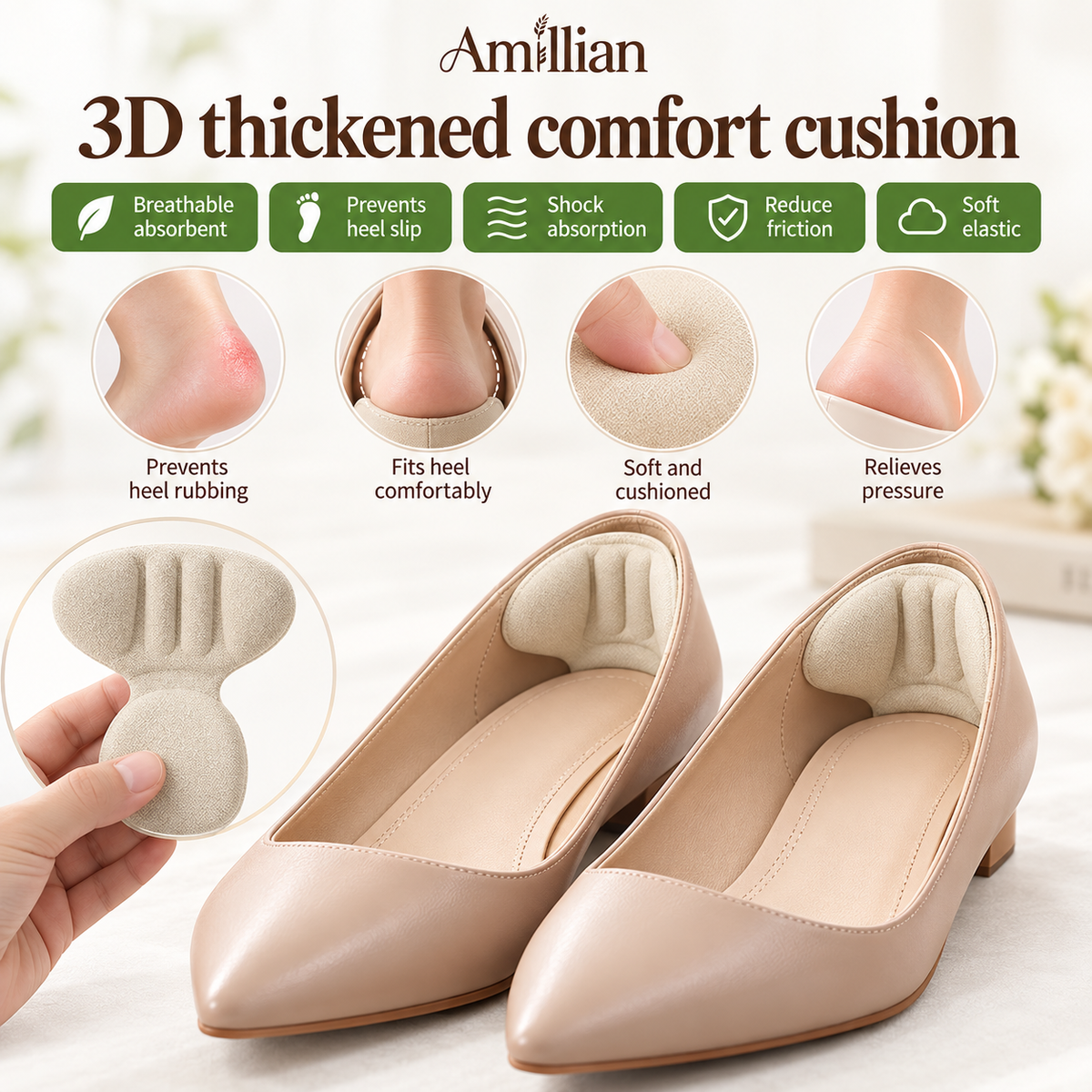 Amillian™ Anti-slip Heel Liners