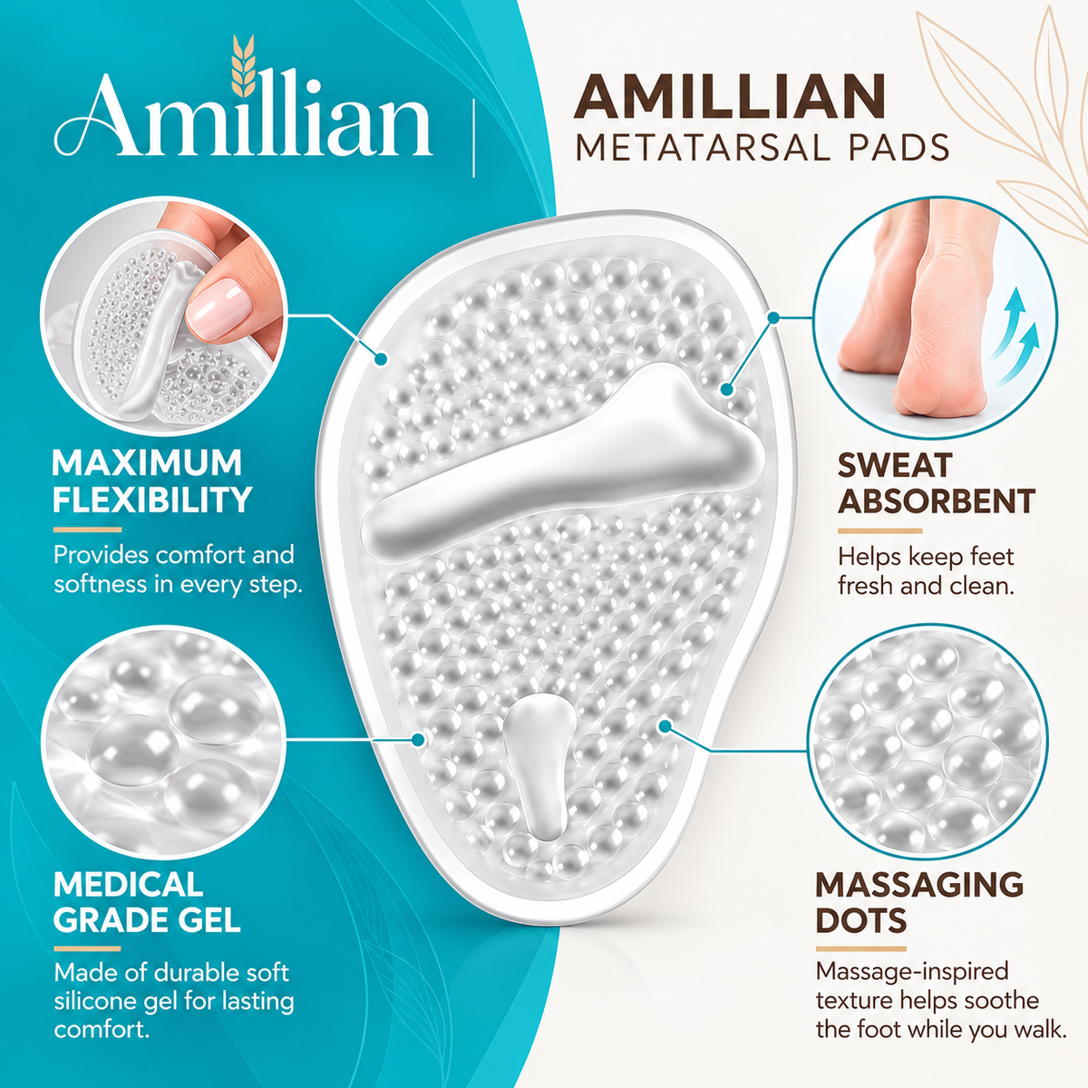 Amillian™ Ball of Foot Cushions